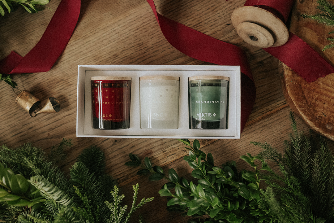 Gift set of 3 Christmas scented candles by Skandinavisk